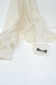 White Cashmere Scarf Shawl Stole Wrap Throw 100% Pashmina Nepalese Handmade - Picture 1 of 5