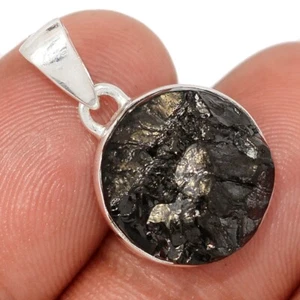 Natural Elite Shungite - Ciondolo russo in argento sterling 925 gioielli CP70400 - Foto 1 di 1
