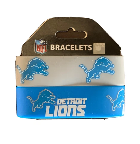 Rubber Wristband Bracelet Set Of 2 Detroit Lions Cover