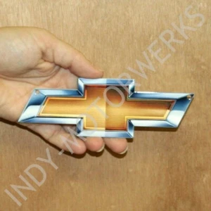 CHEVY BOW TIE GM GOLD BOWTIE METAL MAGNET EMBLEM ART 6" X 2" TOOL BOX GREAT GIFT - Picture 1 of 8