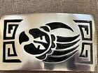 Native American Navajo? Bear Claw Silver Belt Buckle Hopi? Signed By Artist