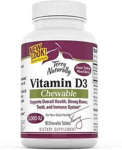 Terry Naturally Vitamin D3 90 chewable tablets - Picture 1 of 1
