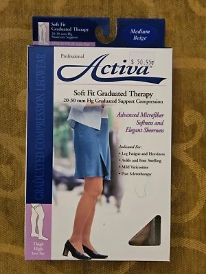 Activa Soft Fit hasta el muslo con encaje 20-30 mmHg beige M mediano H3802 Foto 1 de 4