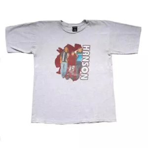 Hanson Band Vintage T shirt Grey Crew Neck VTG 1990 Polygram Hanson Tee, Size L - Picture 1 of 4