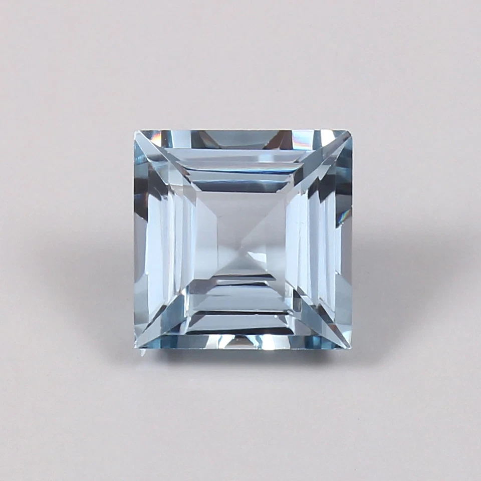 AAA Natural Brasileña Aguamarina Piedra Suelta Corte Cuadrado Piedras Preciosas Joyería 10 MM Foto 1 de 3