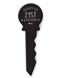 Landmark 21 Small Birthday Key Novelty Birthday Party Decor Display Sign Black - Bild 1 von 3
