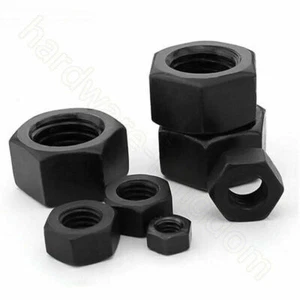 Hex Full Nuts Fine Thread M8 M10 M12 M14 M16 M18 M20 Grade 8.8 Hexagon Nut Black - Picture 1 of 6