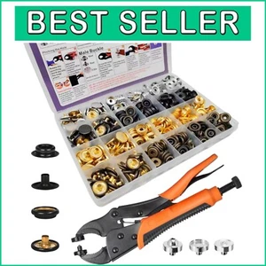 Versatile Snap Button Kit with 4 Colors & Adjustable Tool for Craft Projects - Picture 1 of 8