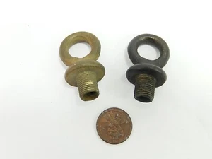 2er Set Vintage Messingguss Leuchtenschlaufen mit Kabeln.   LP-003 - Bild 1 von 5