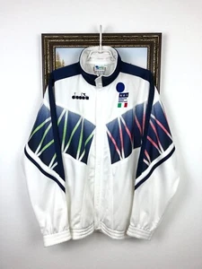 Chaqueta de fútbol vintage años 90 Diadora Italia fútbol pista equipo nacional talla XL - Imagen 1 de 14