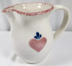 Vintage Chaparral Stoneware Pink Heart Pitcher Artist Signed Pottery Valentines - Picture 1 of 9