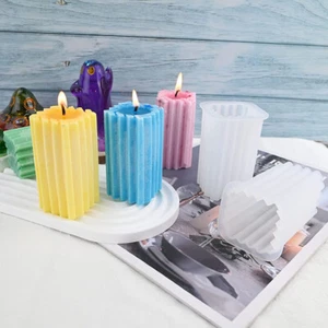 Cylinder Square Geometric Candle Mold Wax Soaps Resin Casting Silicone Mould - Picture 1 of 19