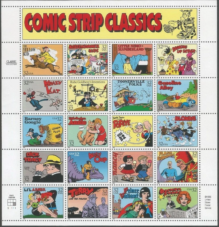 Sheet of 20 stamps - Scott 3000 - 32 cent - Comic Strip Classics - 1995 - MNH - Image 1 of 1
