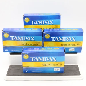 (40) Tampax Cardboard Applicator Tampons, REGULAR Absorbency, Unscented 4x10 Pks - Picture 1 of 8