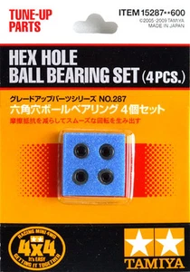 Tamiya 15287 1/32 Mini 4WD Parts Hex-Hole Ball Bearing (4pcs) Set - Picture 1 of 1