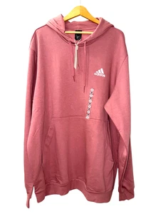 Adidas Essentials Fleece Pullover Cozy Hoodie MENS 2XLT NWT PINK/CRIMSON IZ4756 - Picture 1 of 11
