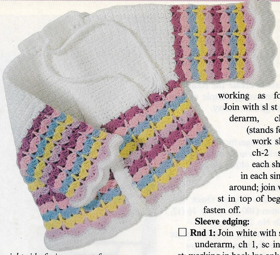 Rainbow Baby Sweater crochet pattern instructions - Image 1 of 1