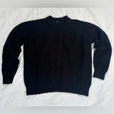 Zara size XL alpaca wool Classic Black Crewneck Sweater - Image 1 of 3