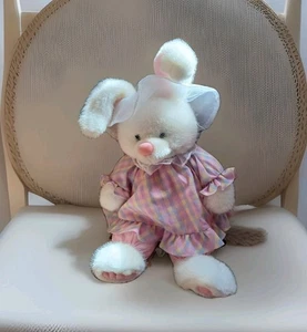 Vestido, body y gorro con pies blancos rosas de peluche de conejito - Imagen 1 de 5