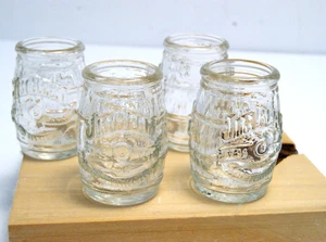 Vintage Jim Beam Shot Glass Set of 4 Barrel Shaped 200th Anniversary 1oz Glasses - Picture 1 of 11