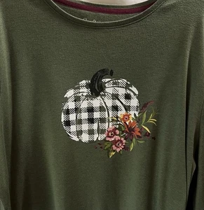 Croft Barrow Pumpkin 2XL Green Long Sleeve Womens - Picture 1 of 4