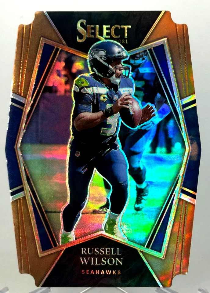 Russell Wilson 2021 Panini Select Copper Prizm Die Cut #130 #/199 - Image 1 of 1