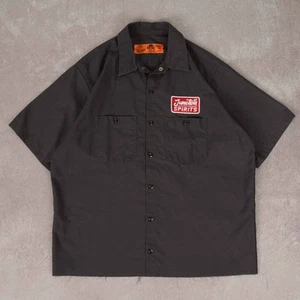Red Kap Vintage Junetion Spirits Cropped Workwear Shirt M Men's Grey Patch - Picture 1 of 6