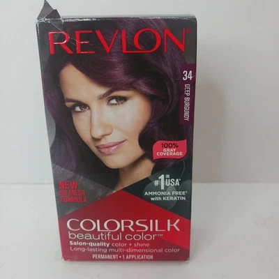 Hermoso color de cabello permanente Revlon Colorsilk #34 borgoña profunda  Foto 1 de 4