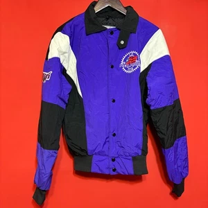 Vintage 90s Polaris L.E. Club Bomber Jacket Purple Black White Mens M/M - Picture 1 of 8