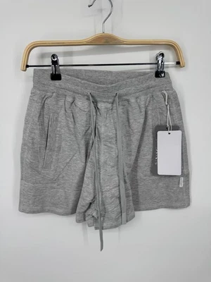 NUEVO CON ETIQUETAS BOODY Pantalones Cortos de Sudor de Fin de Semana para Mujer XS Gris Marl Cordón Ligeros Foto 1 de 4