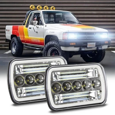 2PCS 7x6'' 5x7 inch LED Headlights Hi/Low Beam For Holden Rodeo 1998-2003 Toyota - image 1 of 4