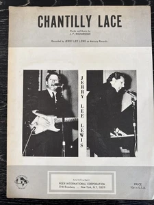 Chantilly Lace Sheet Music by JP Richardson-Recorded by Jerry Lee Lewis 1958 - Picture 1 of 3