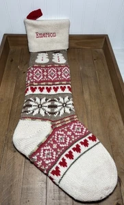Pottery Barn Kids Classic Fair Isle Weihnachtsstrumpf ~ Schneemann ~ Emerson - Bild 1 von 6