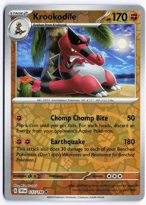 Krookodile Reverse Holo SV01: Scarlet & Violet Base Set 117/198 NM - Image 1 of 2
