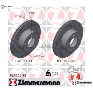 2x BRAKE DISC 150.3424.53 FOR BMW M47D20 N46B20B/CC/E/A/BD/C/CD/CB N47D20 2.0L - Picture 1 of 9