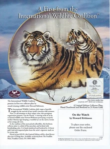 On the Watch by Howard Robinson Tigers Collector Plate Franklin Mint Print Ad - Picture 1 of 1