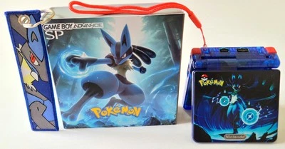 Nintendo Game Boy Advance SP Lucario Pokemon Boxed Console Backlit IPS M2 Screen - Image 1 of 4