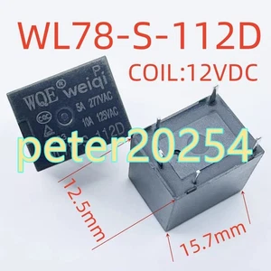 5PCS New WL78-S-112D Coil:12V 5-pin Relay #TT - Picture 1 of 1