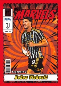 2023-24 Donruss #22 Dusan Vlahovic Red Net Marvels - Picture 1 of 2