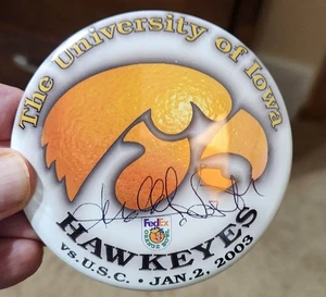Iowa Hawkeyes Orange Bowl Button. Signed By Jerry Best- The Desingner - Picture 1 of 3