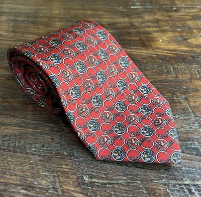 Corbata de Navidad Brooks Brothers Basics pura seda roja dorada campanas acebo corbata para hombre Foto 1 de 4