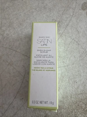 Exfoliante Mary Kay Satin Lips té blanco y azúcar de karité cítricos .3 OZ NUEVO EN CAJA Foto 1 de 4