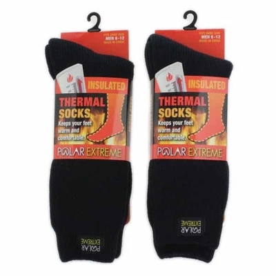 Calcetines térmicos Polar Extreme negros lisos para hombre - Paquete de 2 Foto 1 de 2
