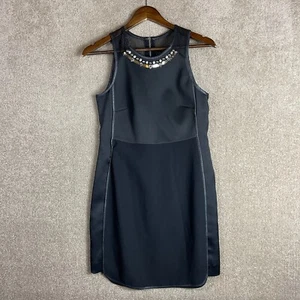 Rebecca Taylor Dress Womens 2 XS Black Sleeveless Modern Embellished Mesh Back - Picture 1 of 11