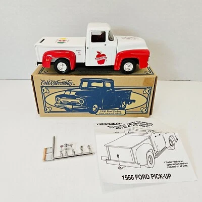 Ertl 1956 Ford Pickup Washington Apples Die Cast Metal Bank Red and White 1:25 - Image 1 of 4