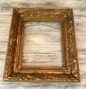 Vintage Heavy Ornate Gold Gilded Gesso Scroll Leaves Wood Frame 20”x17” - Picture 1 of 17