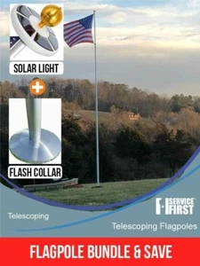 BUNDLE 20' or 25' Delta TELESCOPING (Pole, Light & Flash Collar) - Picture 1 of 13