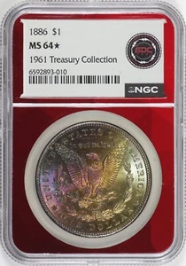 1886 Morgan Dollar $1 NGC MS64 *STAR* TONER, 1961 Treasury Collection [BN010] - Picture 1 of 4