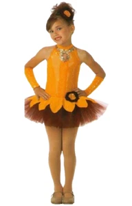 Black Eyed Susan Child Large Dance Costume Sun Flower Ballet Tutu & Mitts New - Picture 1 of 4