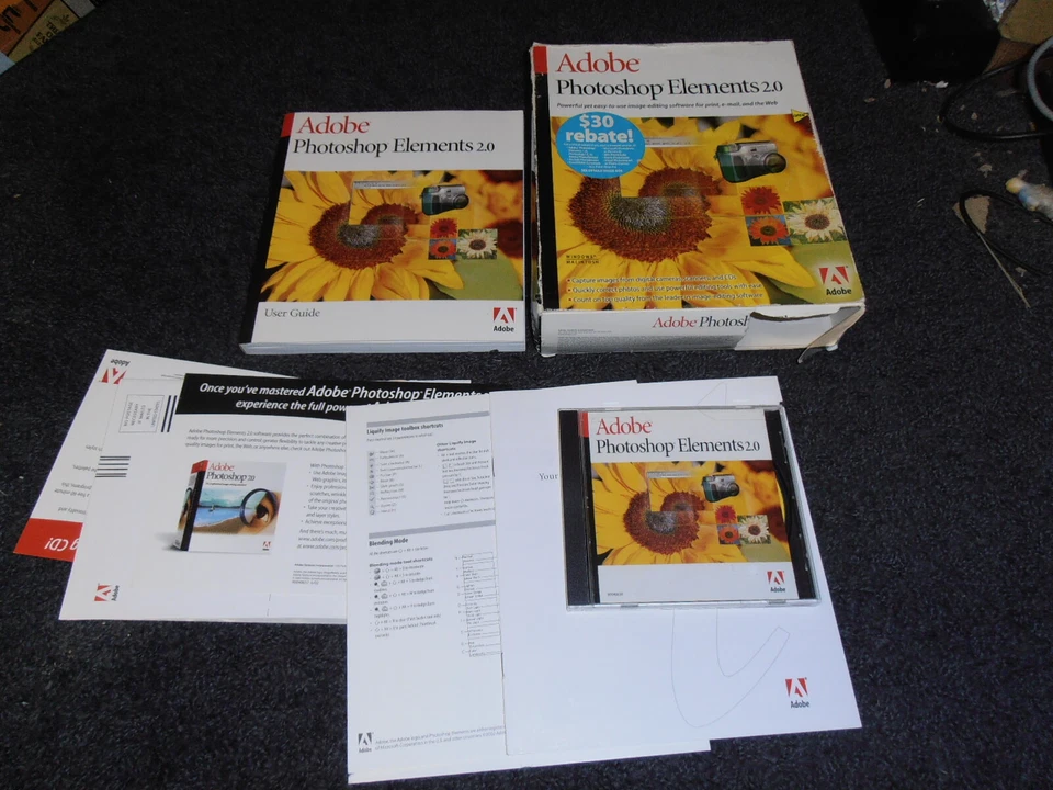 Adobe Photoshop Elements 2.0 (PC, Mac, 2002) Complete - Image 1 of 1